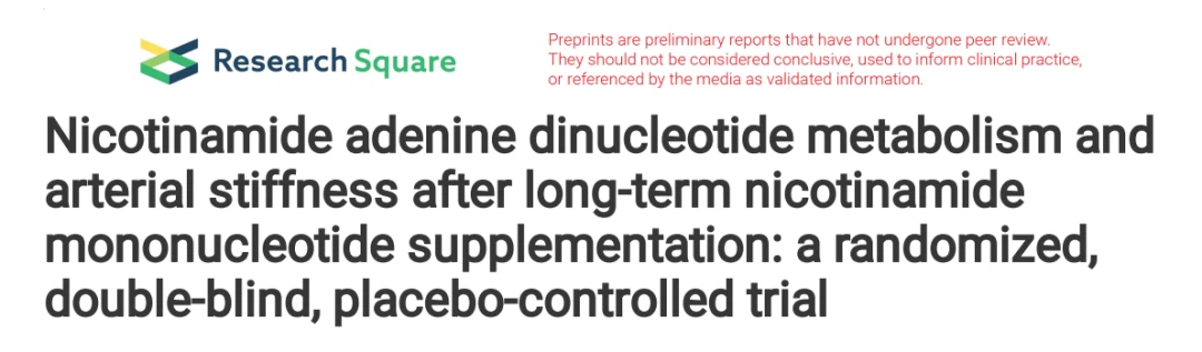 Nicotinamide adenine dinucleotide metabolism andarterial stiffness after long-term nicotinamidemononucleotide supplementation: a randomizeddouble-blind,placebo-controlled trial