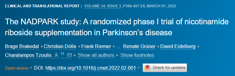 The NADPARK study: A randomized phase I trial of nicotinamide riboside supplementation in Parkinson's disease
